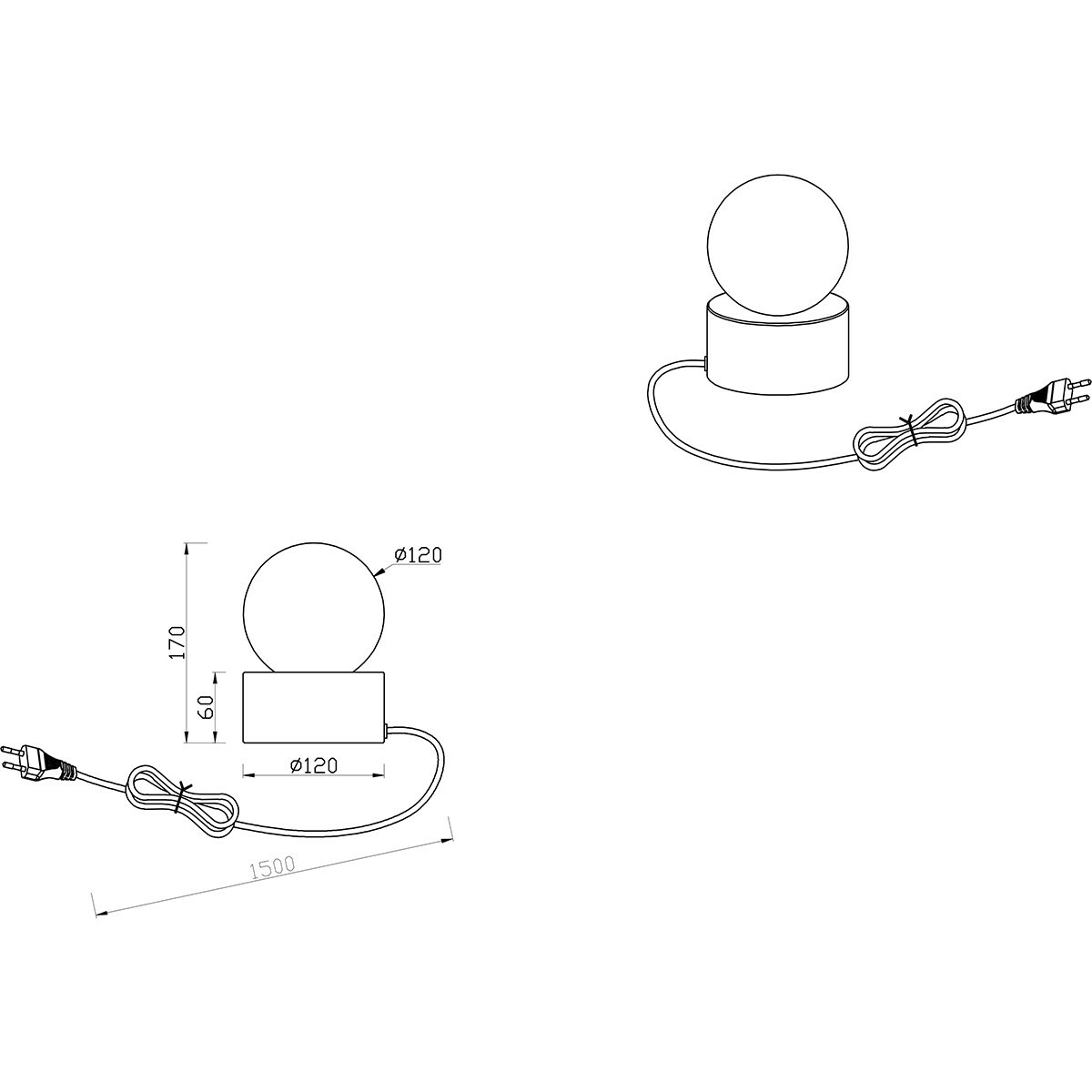 Lampe de Table LED - Éclairage de Table - Trion Celda - Douille E14 - Rond - Mat Nickel - Aluminium