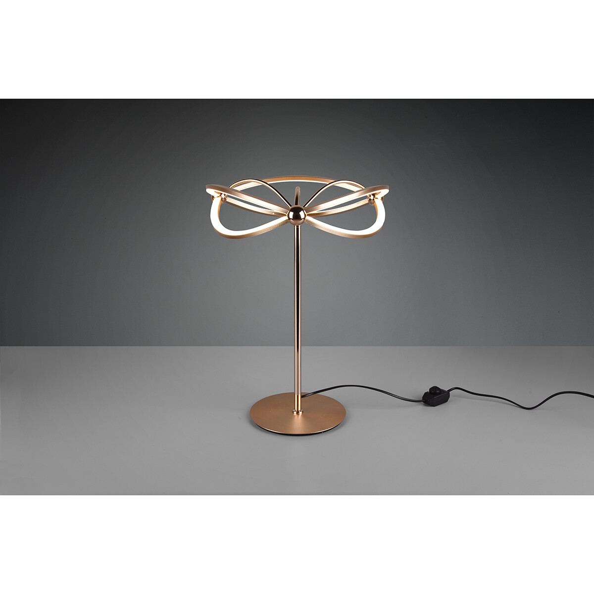 Lampe de Table LED - Éclairage de Table - Trion Charis - 20W - Blanc Chaud 3000K - Dimmable - Rond - Mat Or - Aluminium