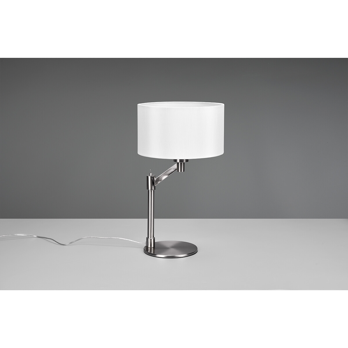 Lampe de Table LED - Éclairage de Table - Trion Cindy - Douille E27 - Rond - Mat Nickel - Aluminium