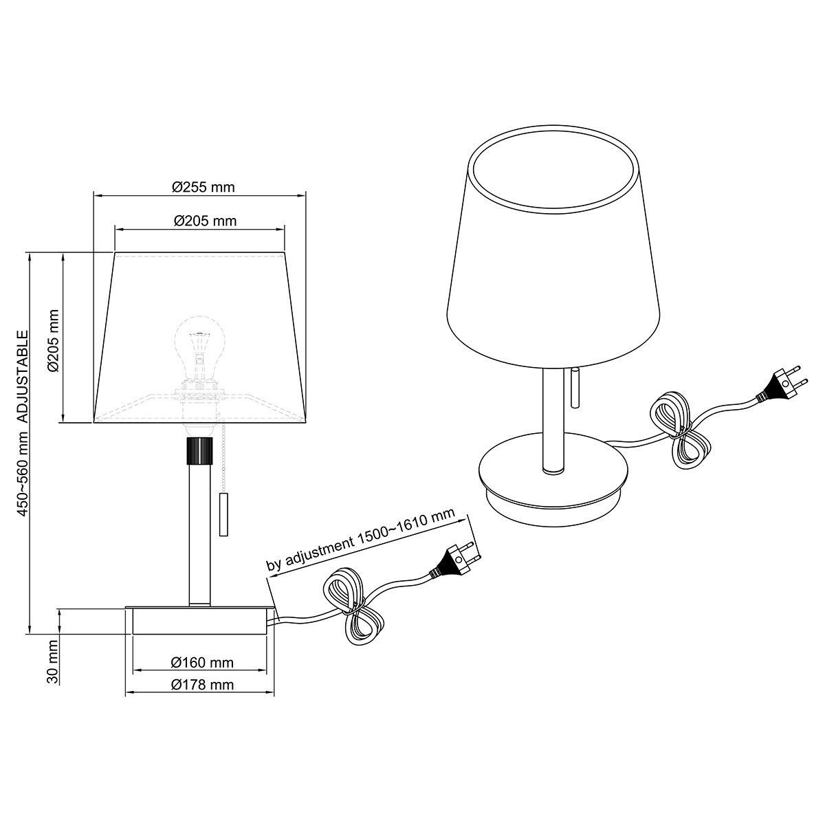 Lampe de Table LED - Éclairage de Table - Trion Dyon - Douille E27 - Rond - Mat Or - Aluminium