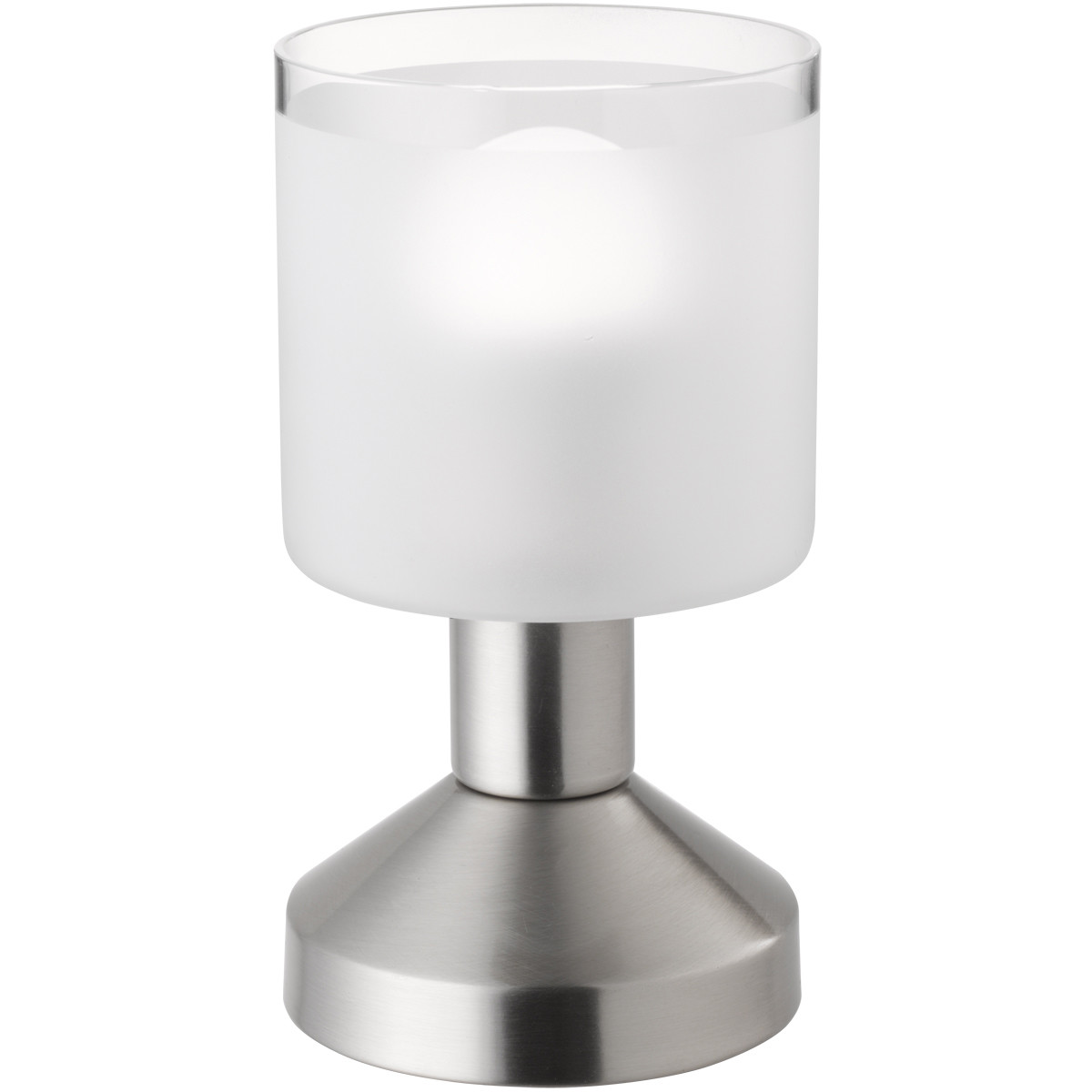 Lampe de Table LED - Éclairage de Table - Trion Garlo - Douille E14 - Rond - Mat Nickel - Aluminium