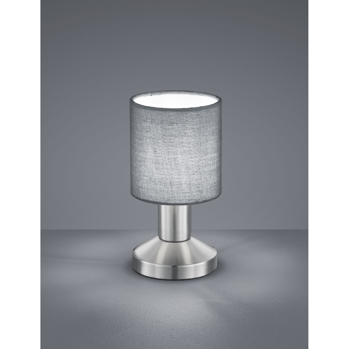 Lampe de Table LED - Éclairage de Table - Trion Garno - Douille E14 - Rond - Mat Gris - Aluminium