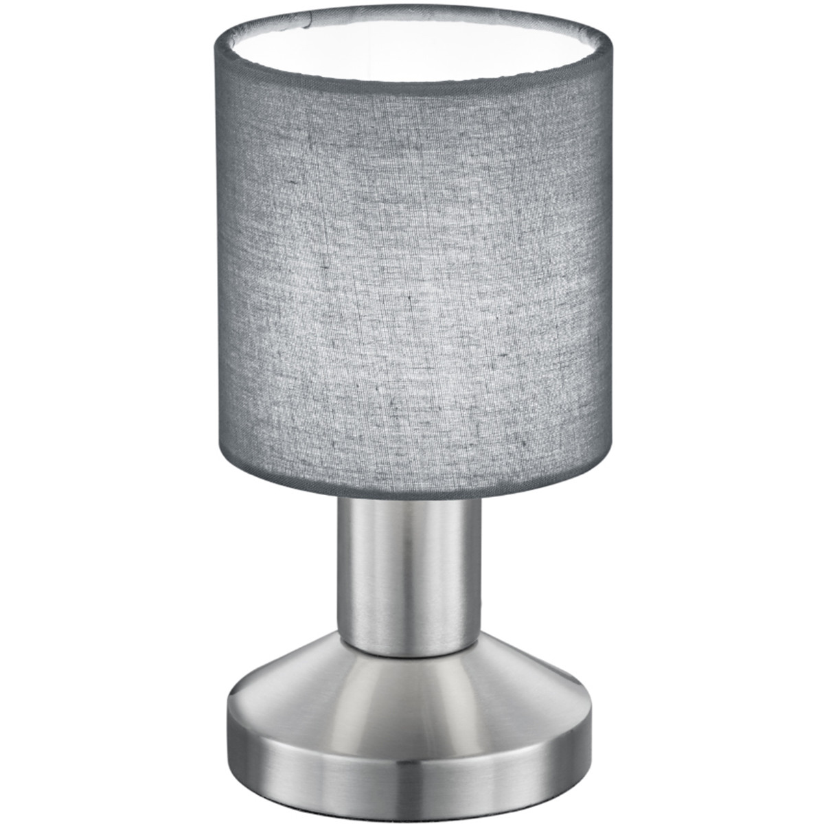 Lampe de Table LED - Éclairage de Table - Trion Garno - Douille E14 - Rond - Mat Gris - Aluminium