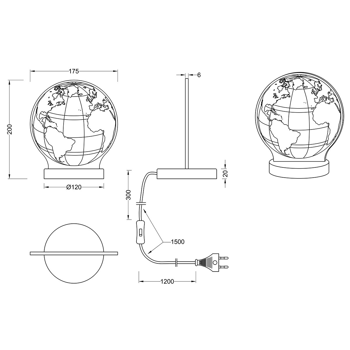 Lampe de Table LED - Éclairage de Table - Trion Globin - 7W - Couleur de lumière ajustable - Rond - Mat Chrome - Aluminium