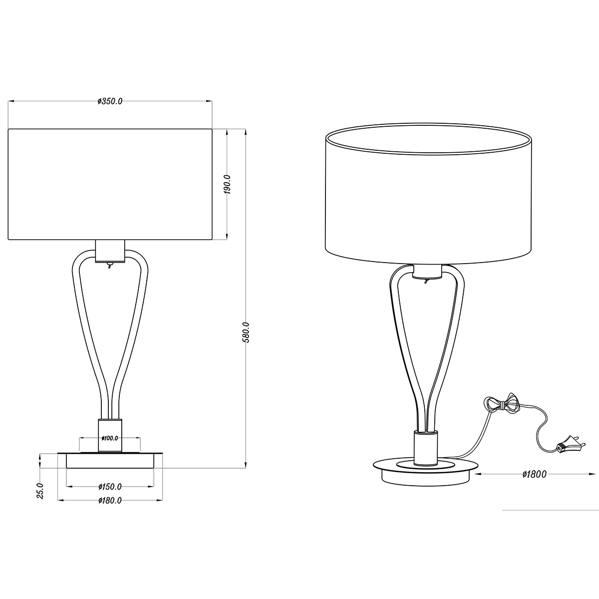 Lampe de Table LED - Éclairage de Table - Trion Hilton - Douille E27 - Rond - Mat Or - Aluminium