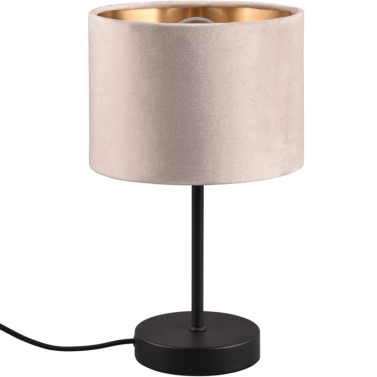 Lampe de table LED - Éclairage de table - Trion Julina - Douille E27 - Rond - Beige - Textile