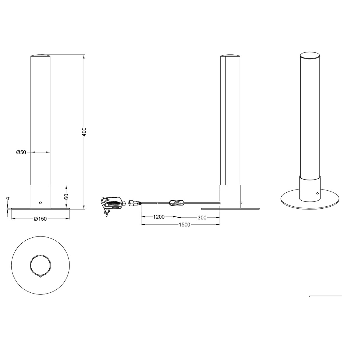 Lampe de Table LED - Éclairage de Table - Trion Lagia - 5W - Blanc Chaud 3000K - RGBW - Télécommande - Dimmable - Rond - Mat Chrome - Aluminium