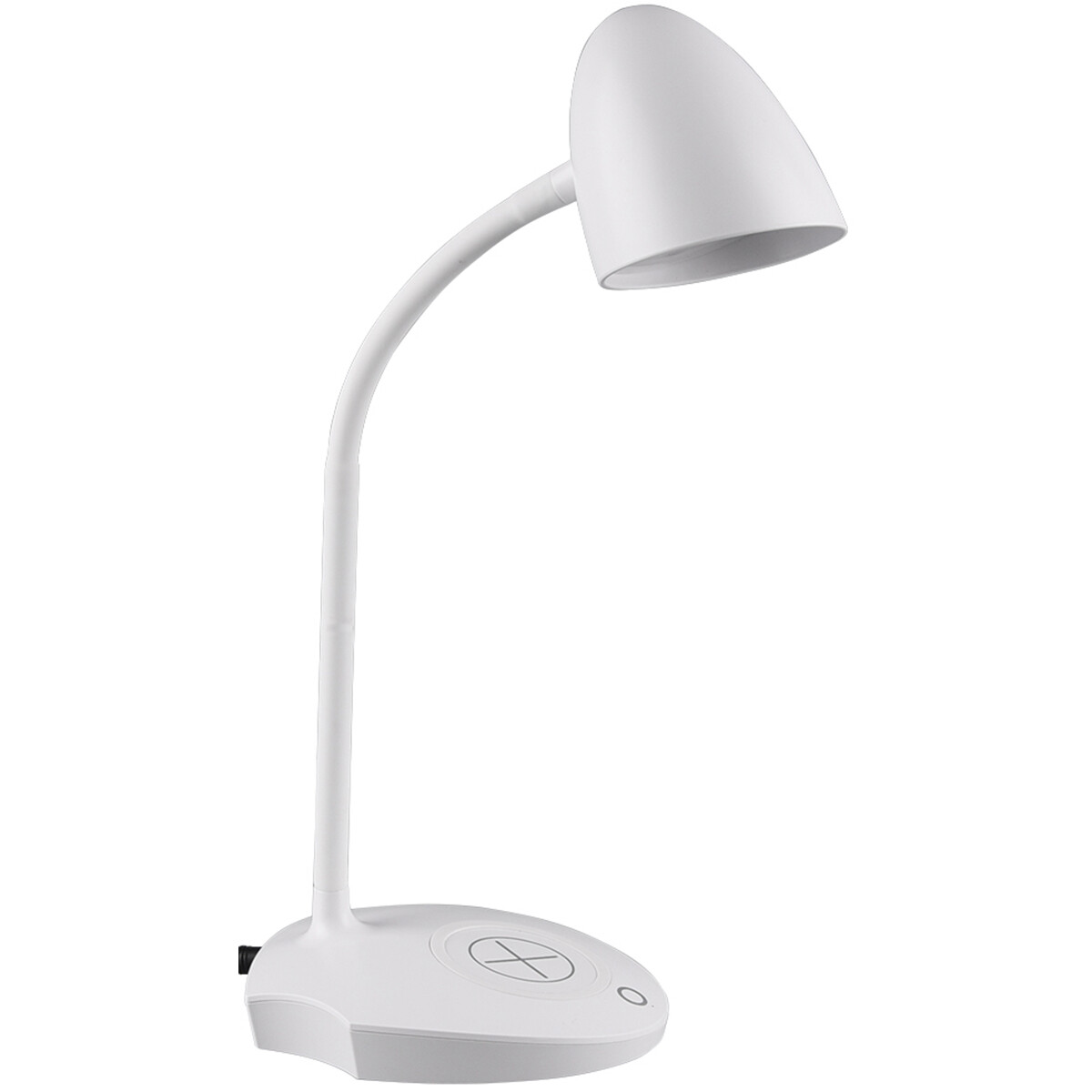 Lampe de bureau LED - Éclairage de Table - Trion Lida - 4W - Blanc Chaud 3000K - Rond - Mat Blanc - Plastique