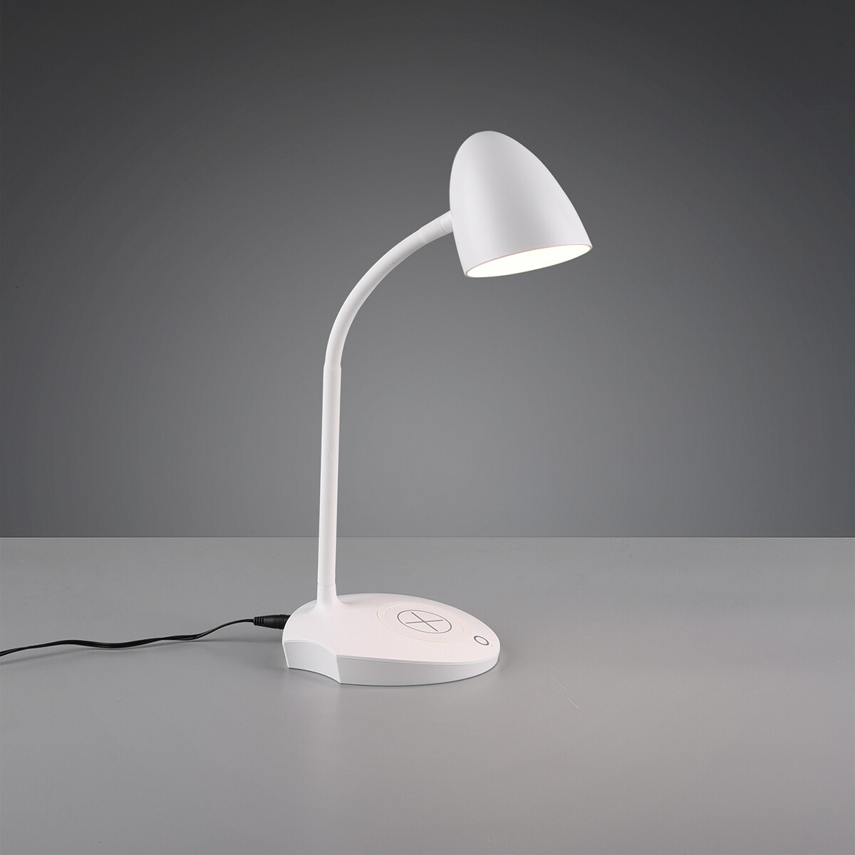 Lampe de bureau LED - Éclairage de Table - Trion Lida - 4W - Blanc Chaud 3000K - Rond - Mat Blanc - Plastique