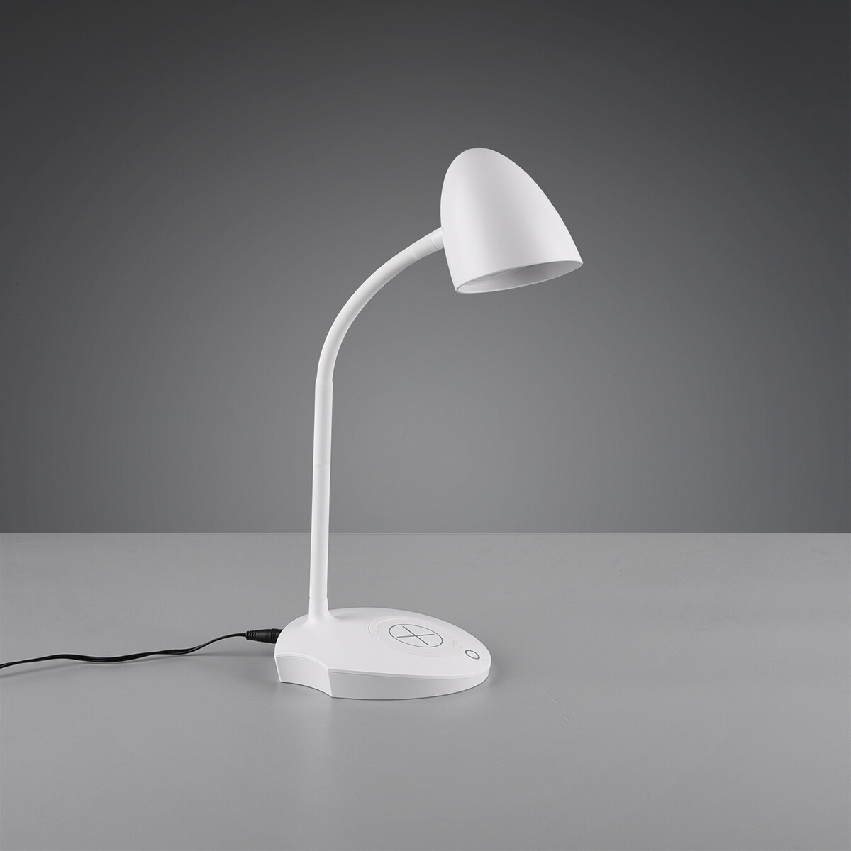 Lampe de bureau LED - Éclairage de Table - Trion Lida - 4W - Blanc Chaud 3000K - Rond - Mat Blanc - Plastique