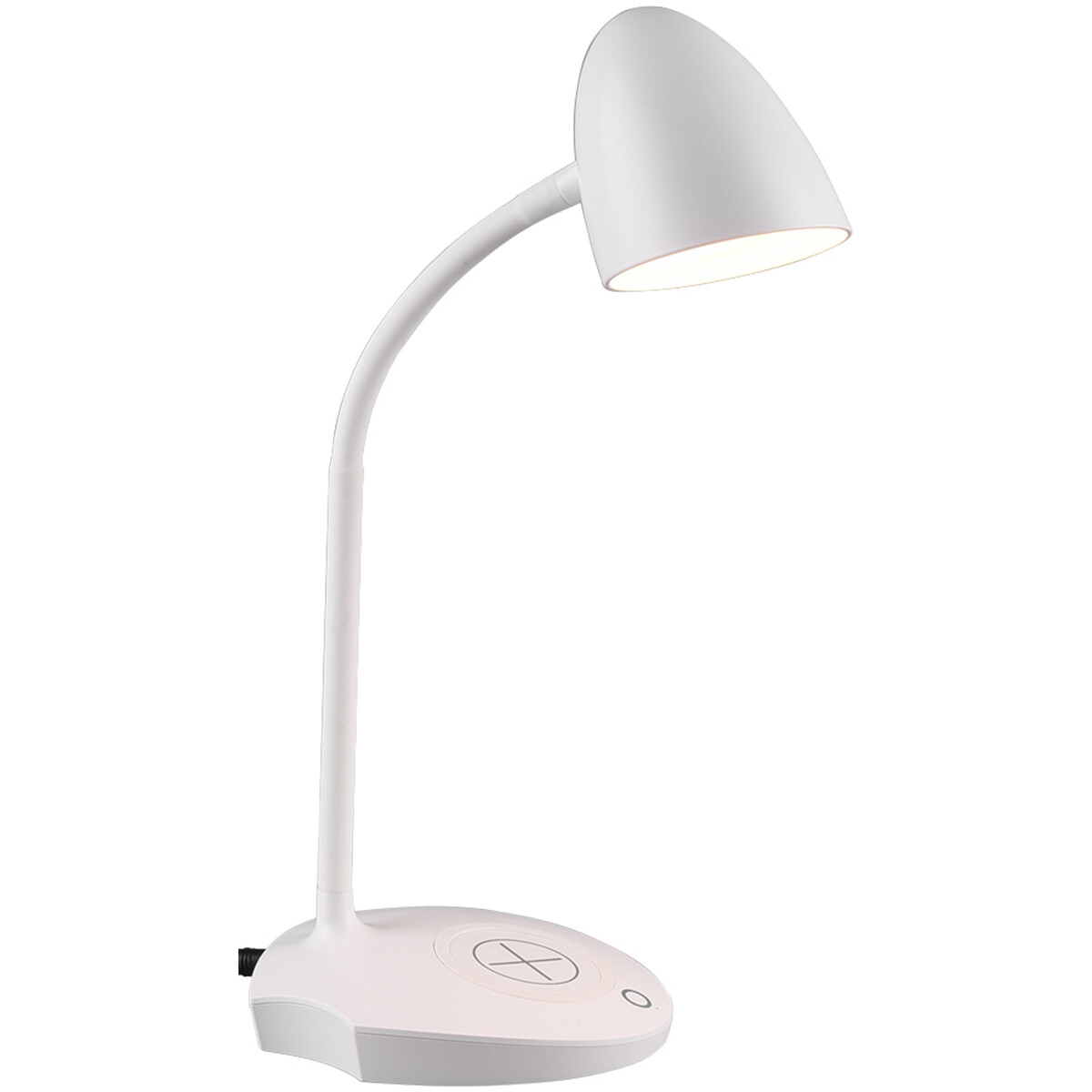 Lampe de bureau LED - Éclairage de Table - Trion Lida - 4W - Blanc Chaud 3000K - Rond - Mat Blanc - Plastique