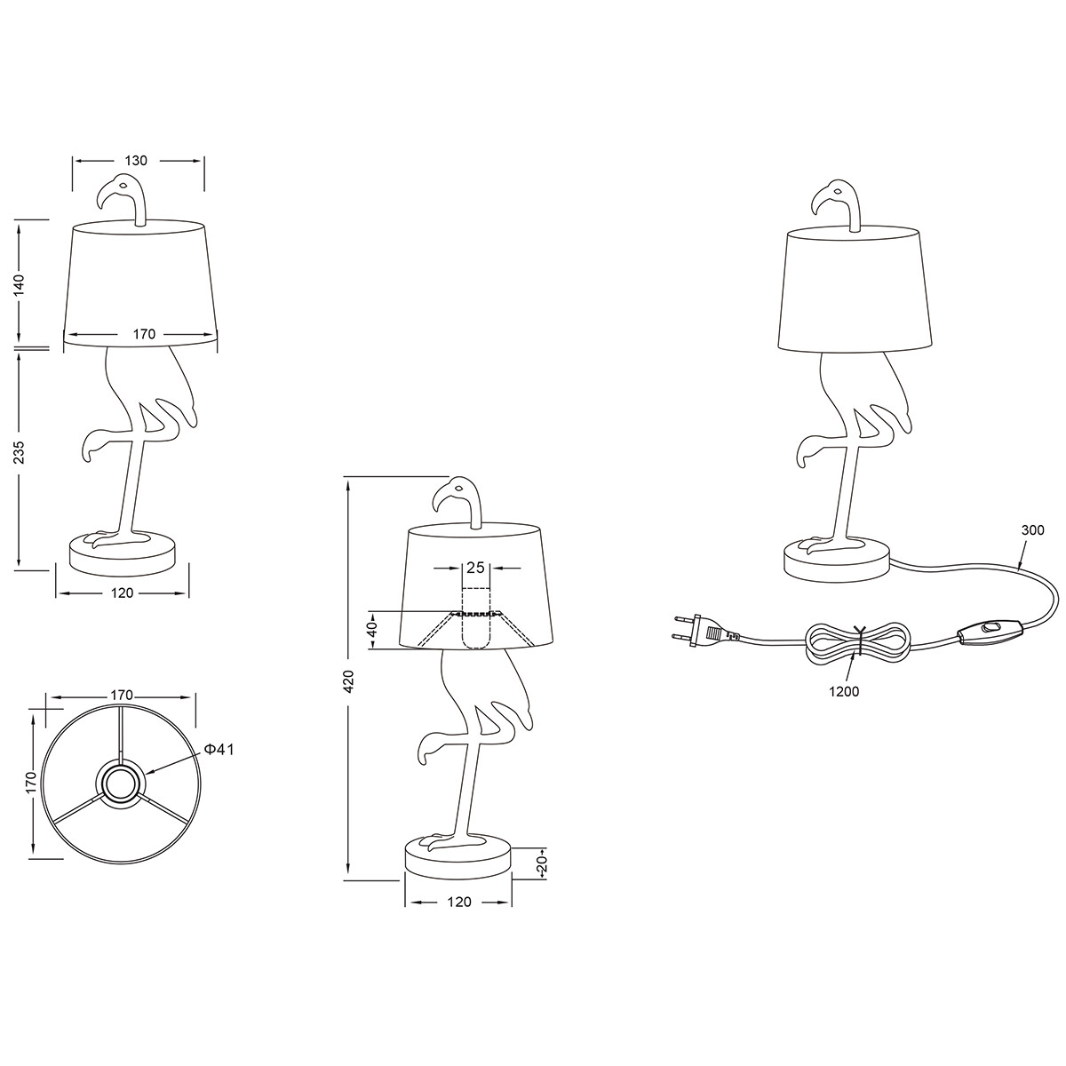 Lampe de Table LED - Éclairage de Table - Trion Lilo - Douille E14 - Rond - Mat Or - Polystone