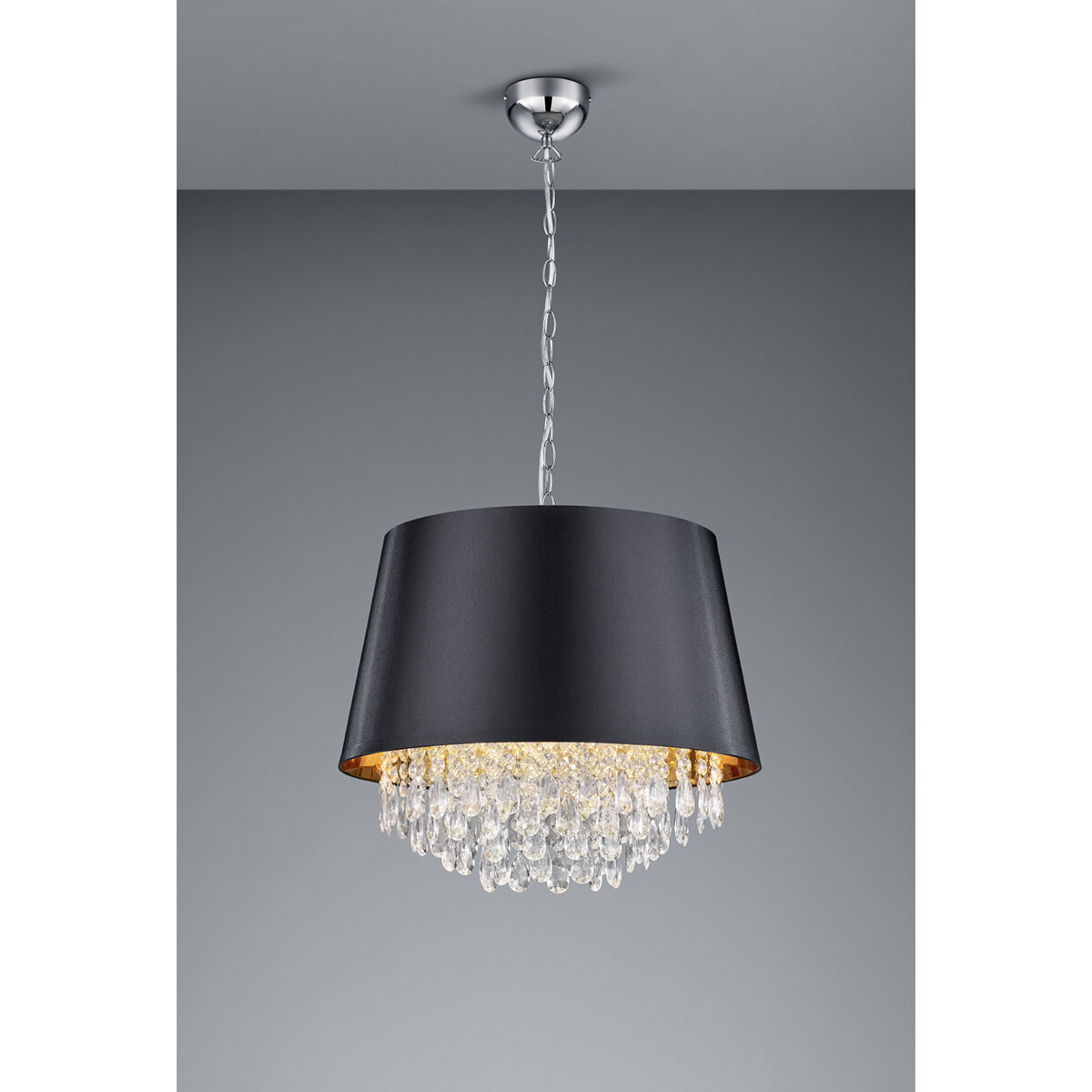 Suspension LED - Luminaire Suspendu - Trion Lorena - Douille E14 - Rond - Mat Noir - Aluminium