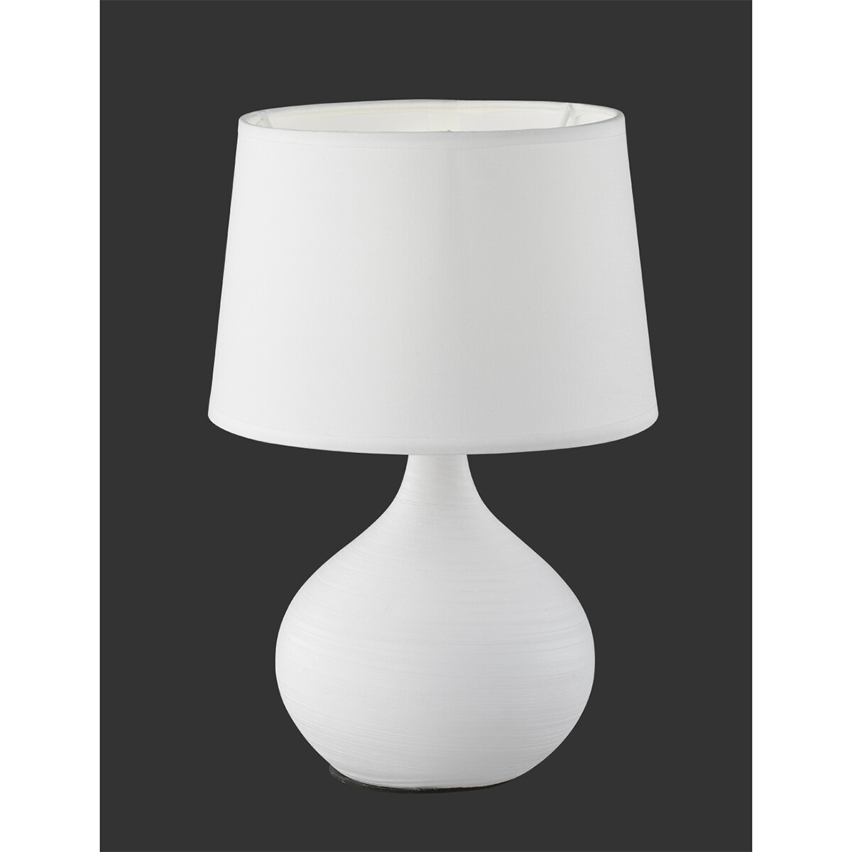 Lampe de Table LED - Éclairage de Table - Trion Martan - Douille E14 - Rond - Mat Blanc - Céramique