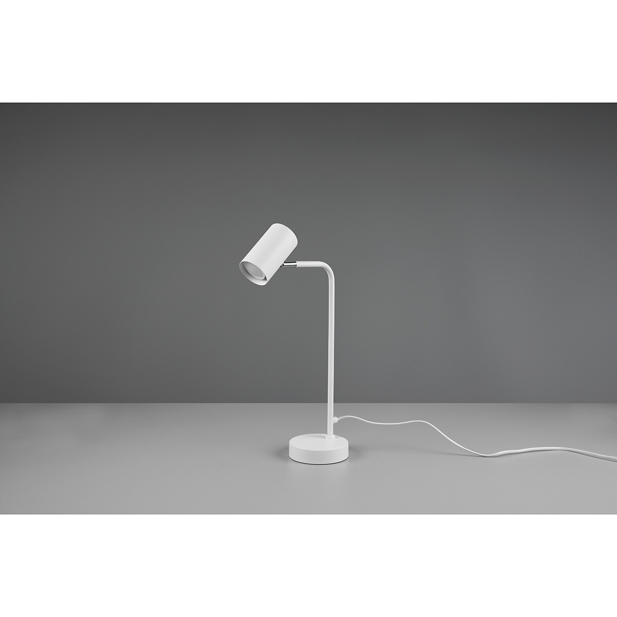 Lampe de bureau LED - Éclairage de Table - Trion Milona - Douille GU10 - Rond - Mat Blanc - Aluminium