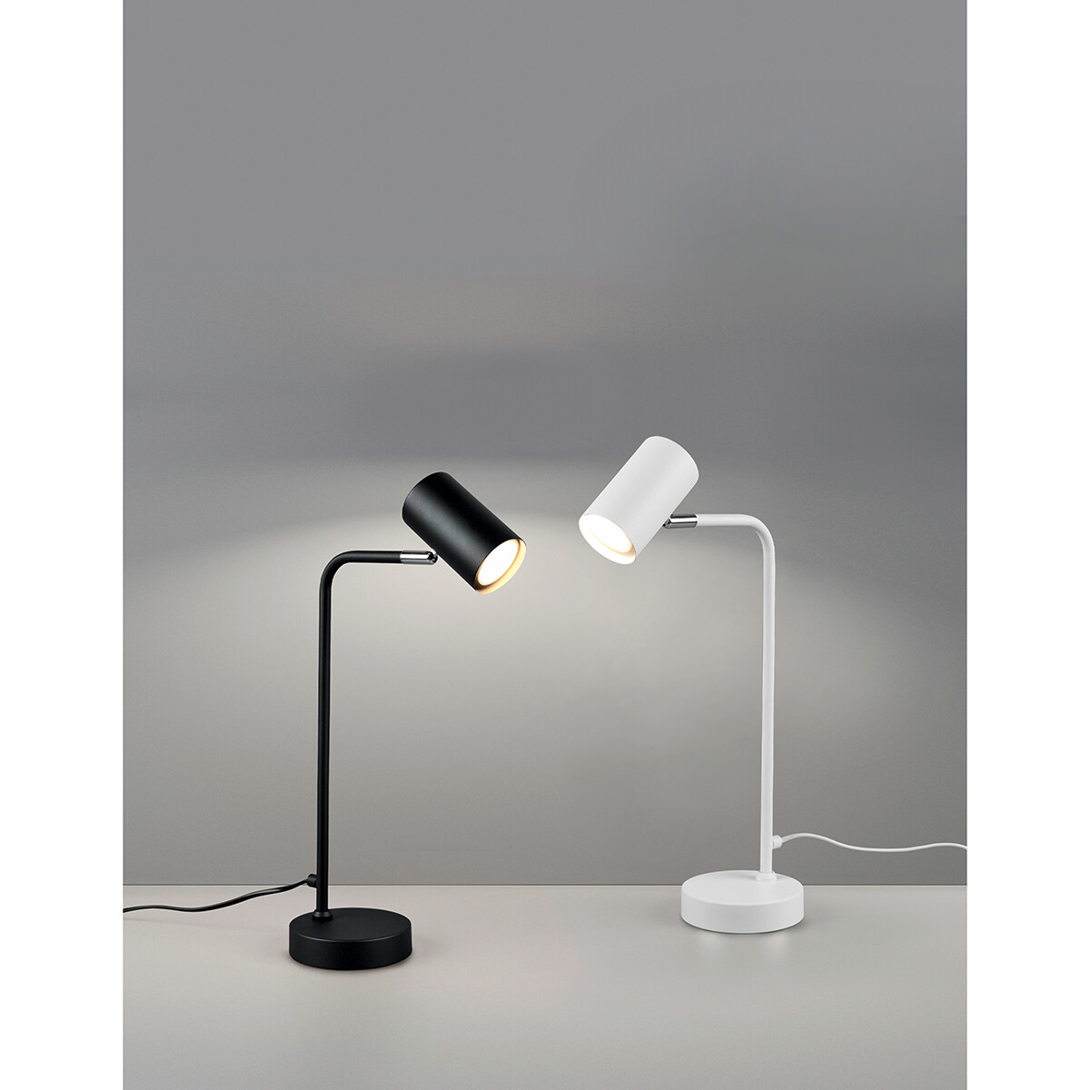 Lampe de bureau LED - Éclairage de Table - Trion Milona - Douille GU10 - Rond - Mat Blanc - Aluminium