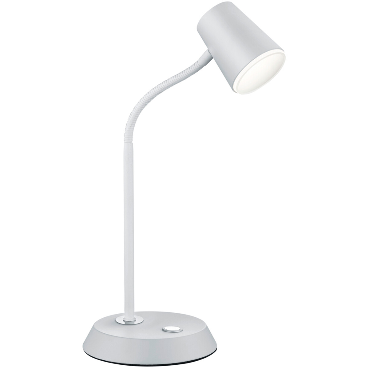 Lampe de bureau LED - Éclairage de Table - Trion Narca - 4W - Blanc Chaud 3000K - Rond - Mat Blanc - Aluminium