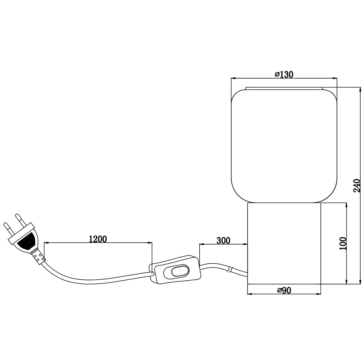 Lampe de Table LED - Éclairage de Table - Trion Nikos - Douille E27 - Rond - Mat Noir - Aluminium