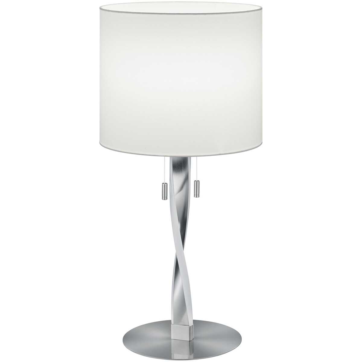 Lampe de Table LED - Éclairage de Table - Trion Ninda - Douille E27 - 6W - Blanc Chaud 3000K - Rond - Mat Nickel - Aluminium