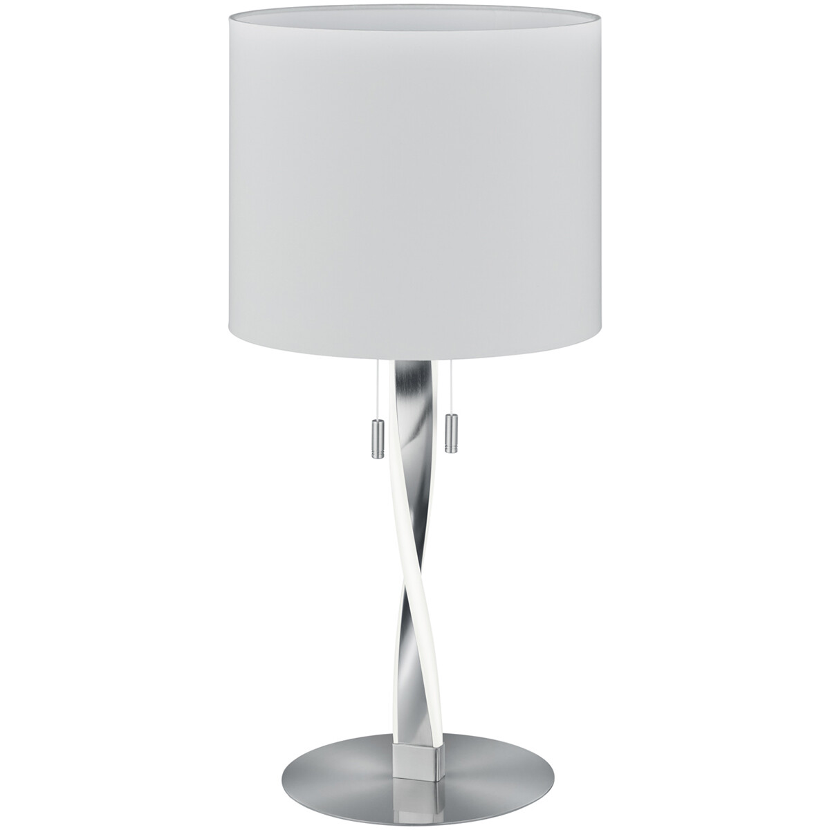 Lampe de Table LED - Éclairage de Table - Trion Ninda - Douille E27 - 6W - Blanc Chaud 3000K - Rond - Mat Nickel - Aluminium