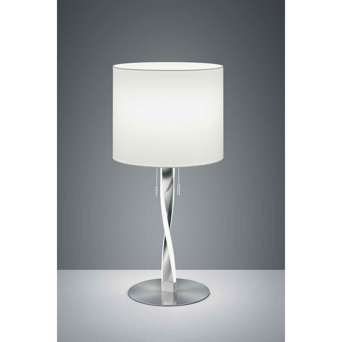 Lampe de Table LED - Éclairage de Table - Trion Ninda - Douille E27 - 6W - Blanc Chaud 3000K - Rond - Mat Nickel - Aluminium