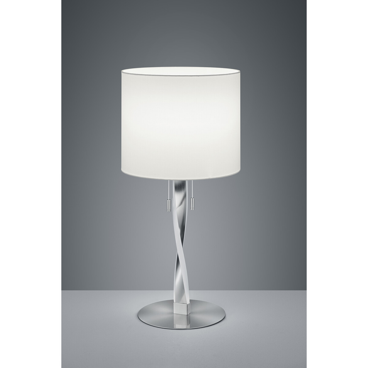 Lampe de Table LED - Éclairage de Table - Trion Ninda - Douille E27 - 6W - Blanc Chaud 3000K - Rond - Mat Nickel - Aluminium