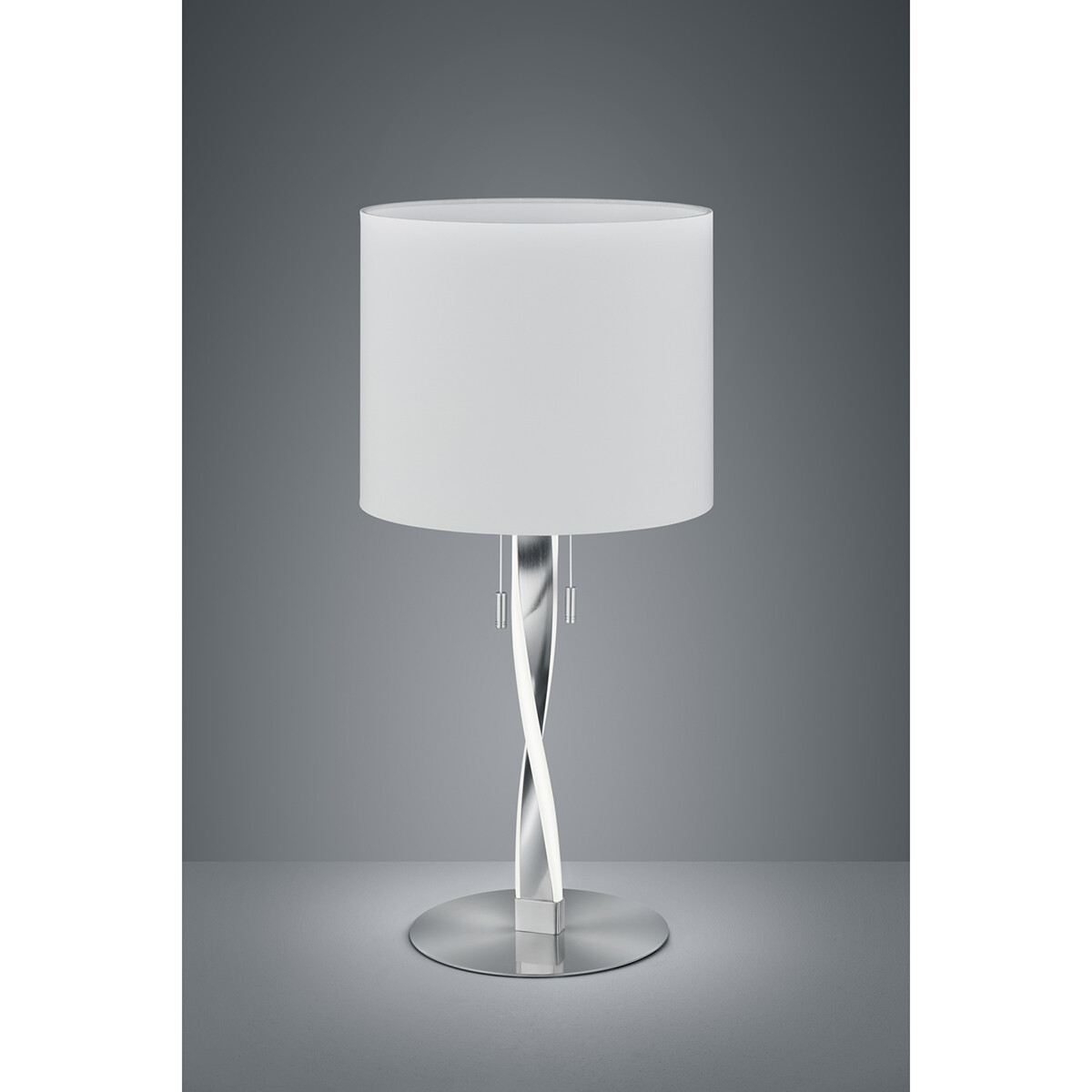 Lampe de Table LED - Éclairage de Table - Trion Ninda - Douille E27 - 6W - Blanc Chaud 3000K - Rond - Mat Nickel - Aluminium