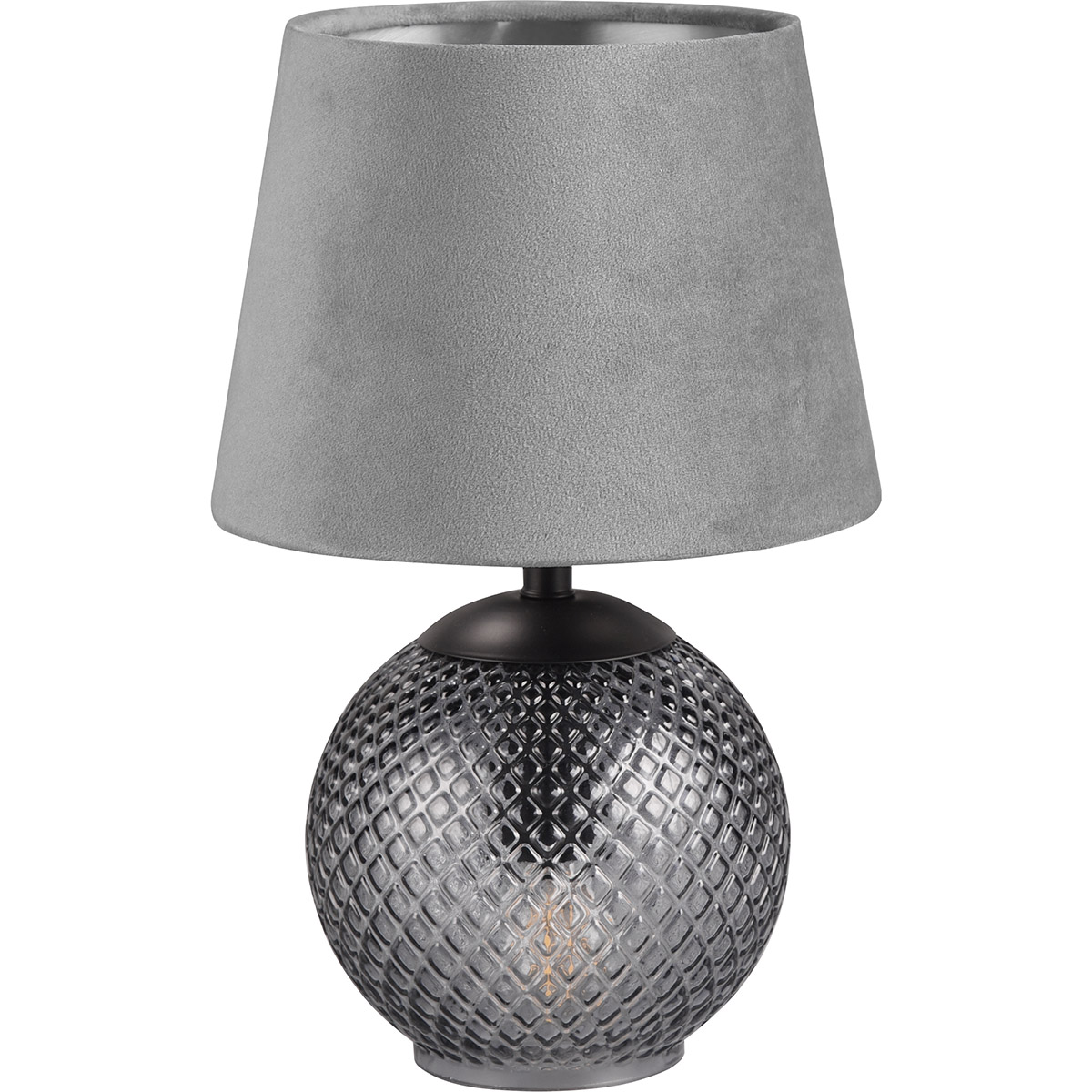 Lampe de table LED - Éclairage de table - Trion Onno - Douille E14 - Ronde - Gris - Verre