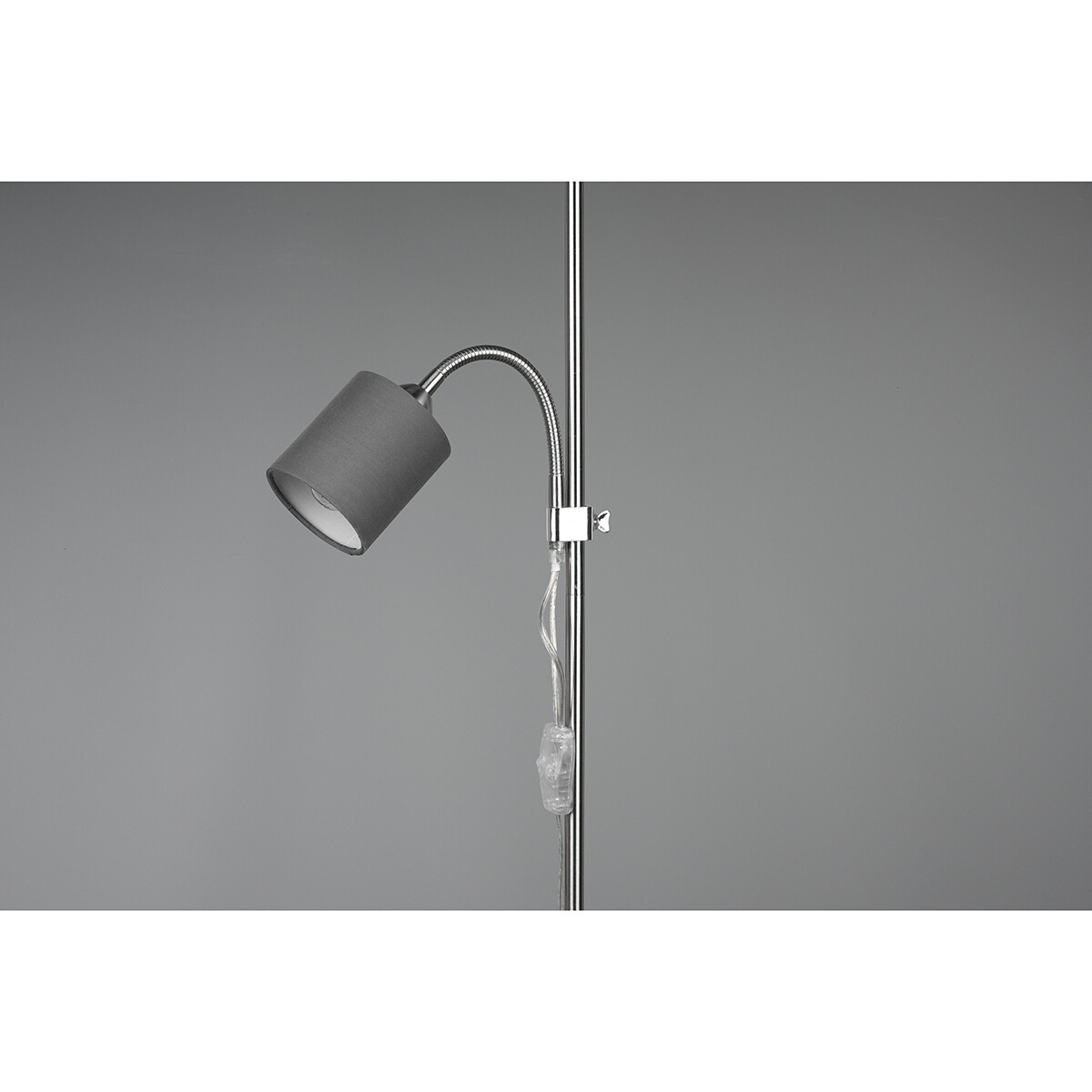 Lampadaire LED - Éclairage de sol - Trion Owino - Douille E27 - Rond - Mat Nickel - Aluminium