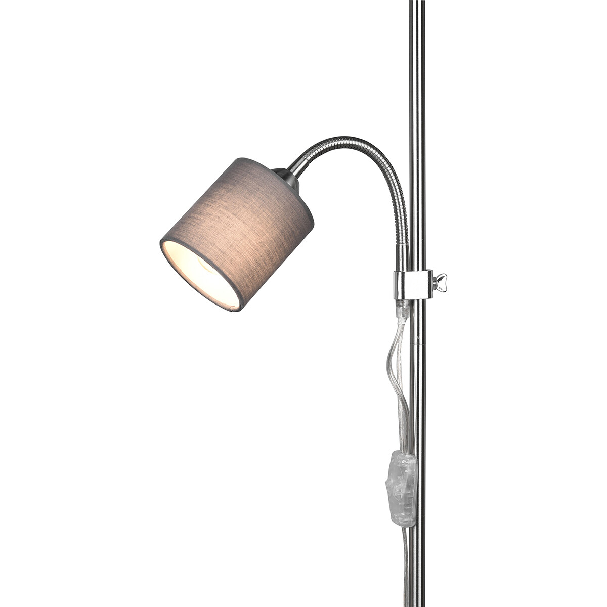 Lampadaire LED - Éclairage de sol - Trion Owino - Douille E27 - Rond - Mat Nickel - Aluminium