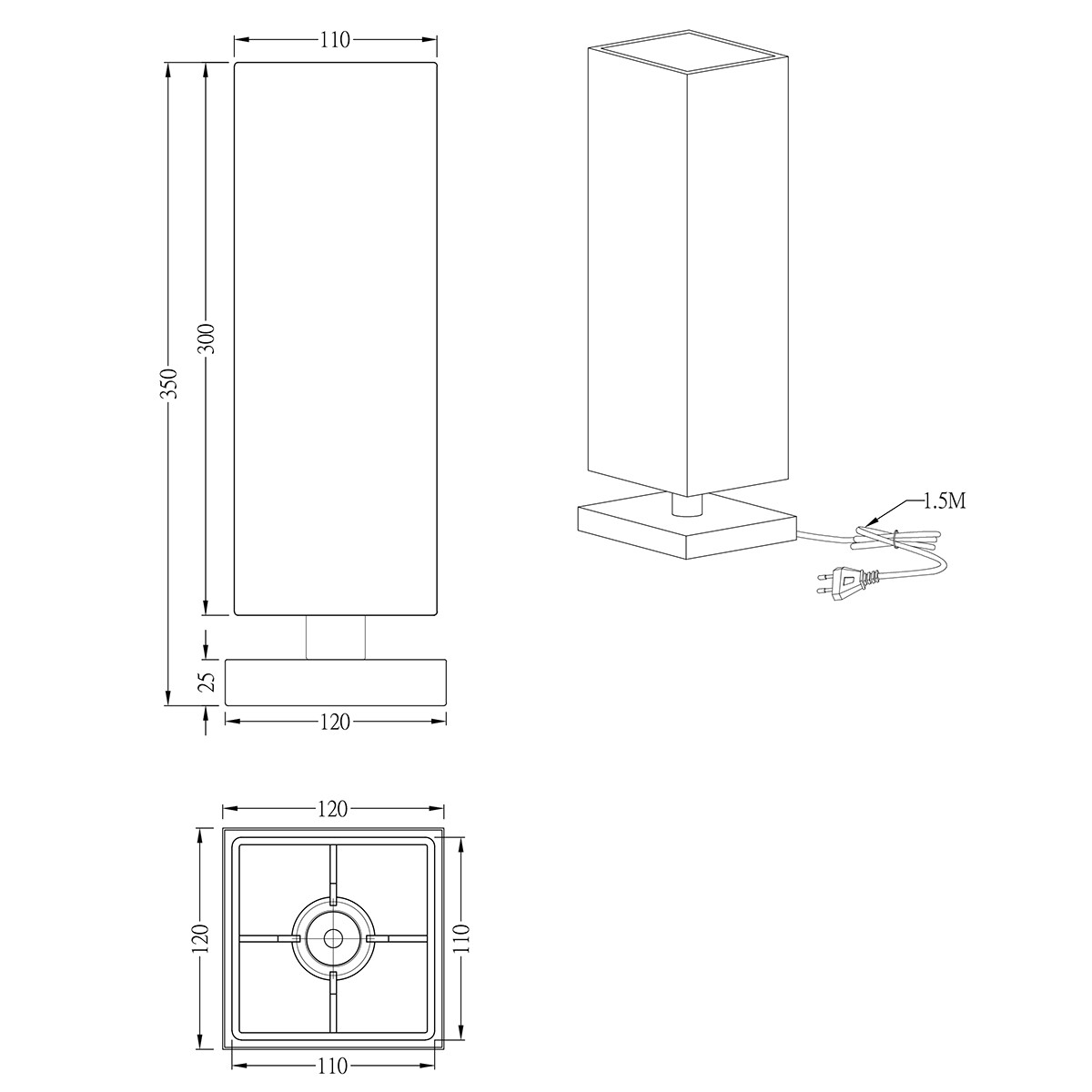 Lampe de Table LED - Éclairage de Table - Trion Piti - Douille E14 - Dimmable - Rond - Mat Nickel - Aluminium