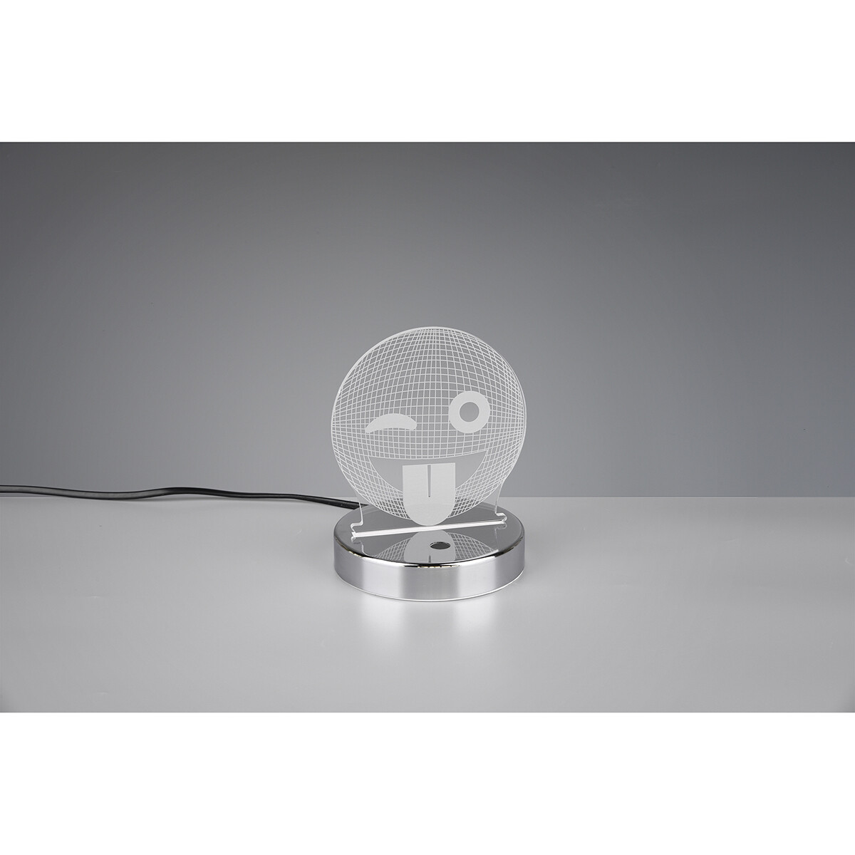 Lampe de Table LED - Éclairage de Table - Trion Smilo - 3W - Blanc Chaud 3000K - RGBW - Rond - Mat Chrome - Aluminium