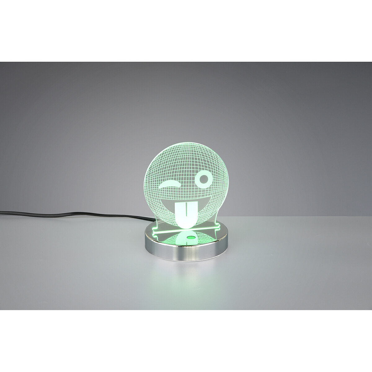 Lampe de Table LED - Éclairage de Table - Trion Smilo - 3W - Blanc Chaud 3000K - RGBW - Rond - Mat Chrome - Aluminium