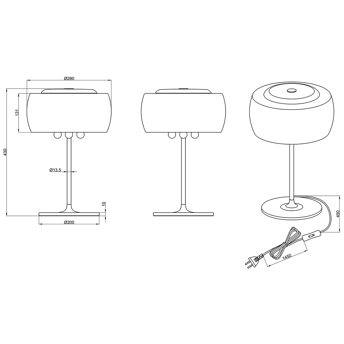 Lampe de Table LED - Éclairage de Table - Trion Vapiro - Douille G9 - Rond - Mat Chrome - Aluminium