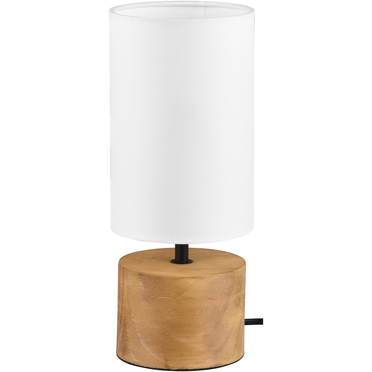 Lampe de Table LED - Éclairage de Table - Trion Wooden - Douille E14 - Rond - Mat Blanc - Bois