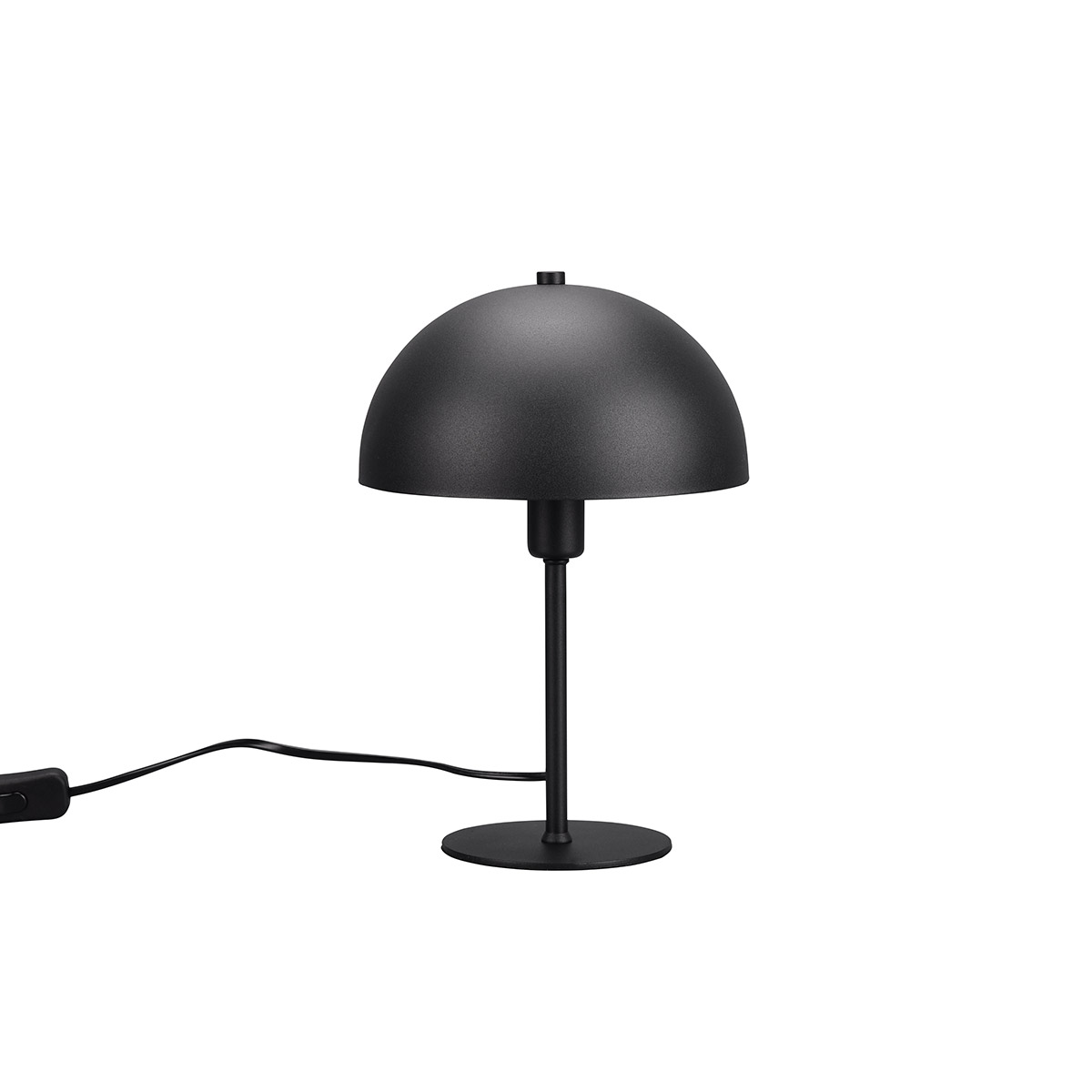 Lampe de table LED - Trion Alia - Douille E14 - Ronde - Noir Mat - Métal