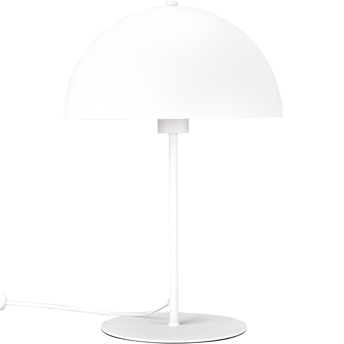 Lampe de table LED - Trion Alia - Douille E27 - Ronde - Blanc Mat - Métal