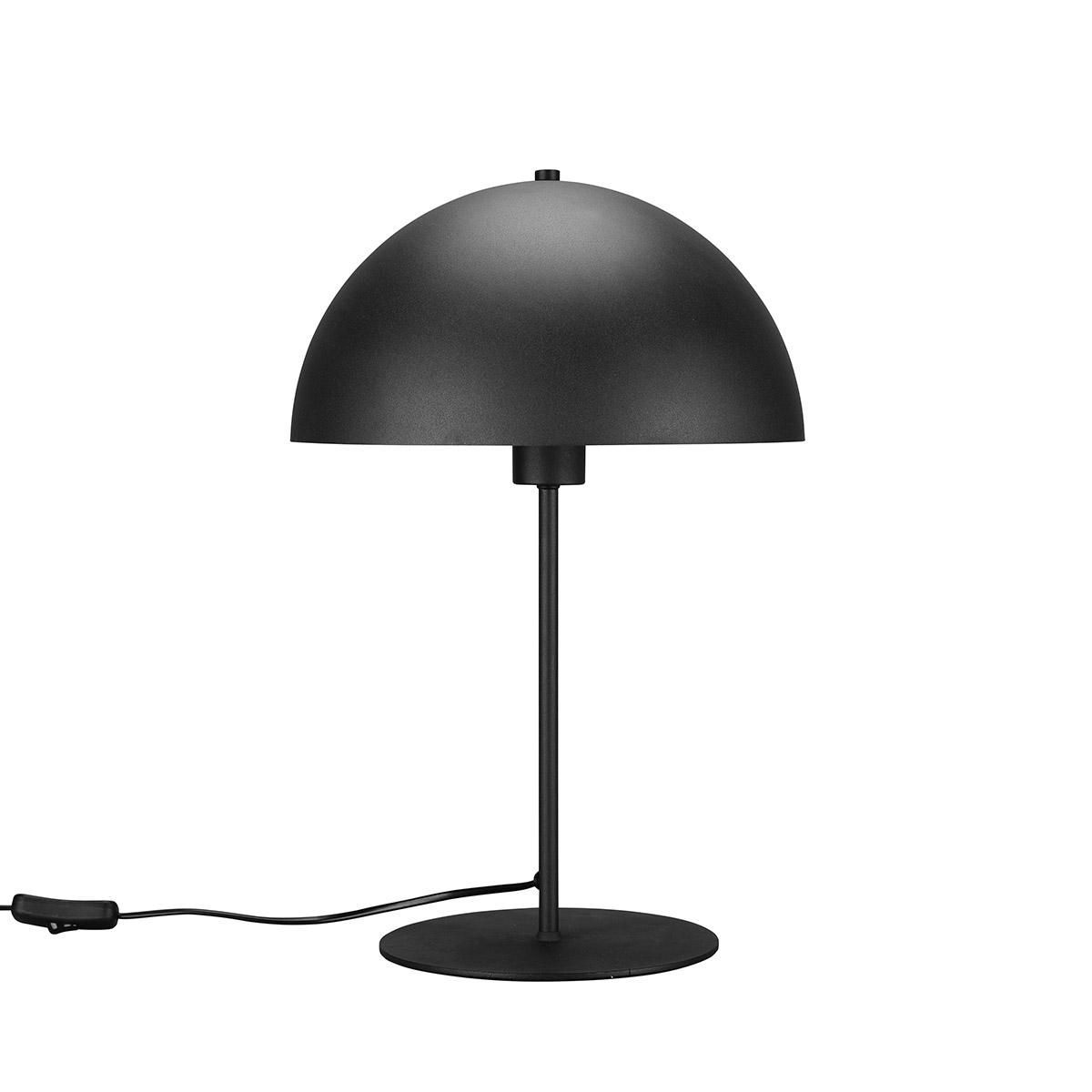 Lampe de table LED - Trion Alia - Douille E27 - Ronde - Noir Mat - Métal