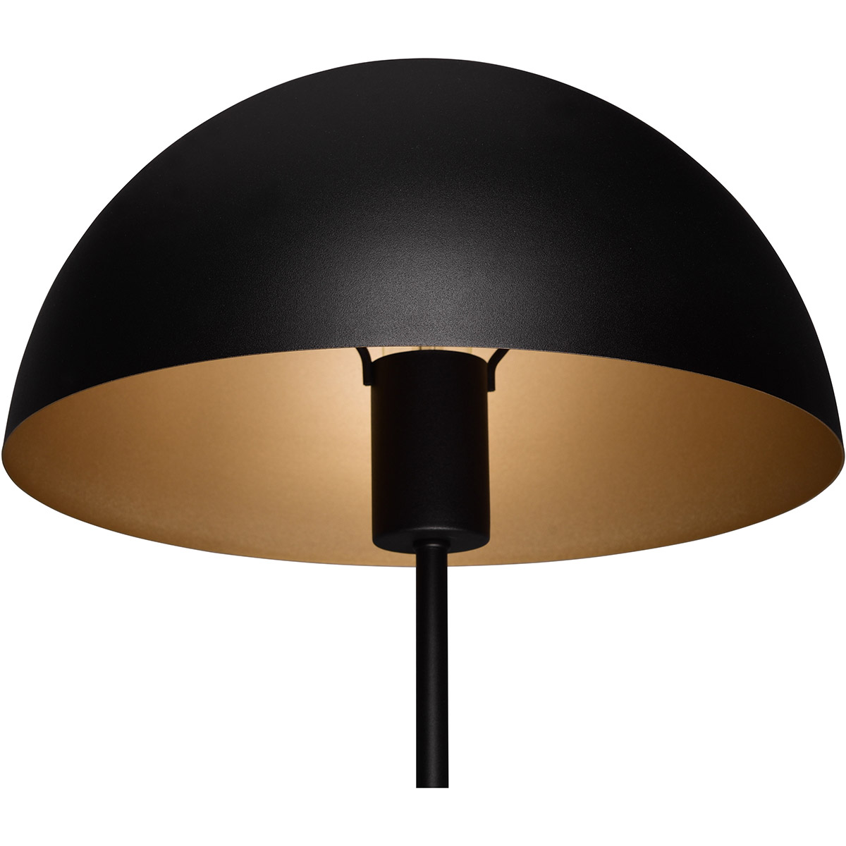 Lampe de table LED - Trion Alia - Douille E27 - Ronde - Noir Mat - Métal