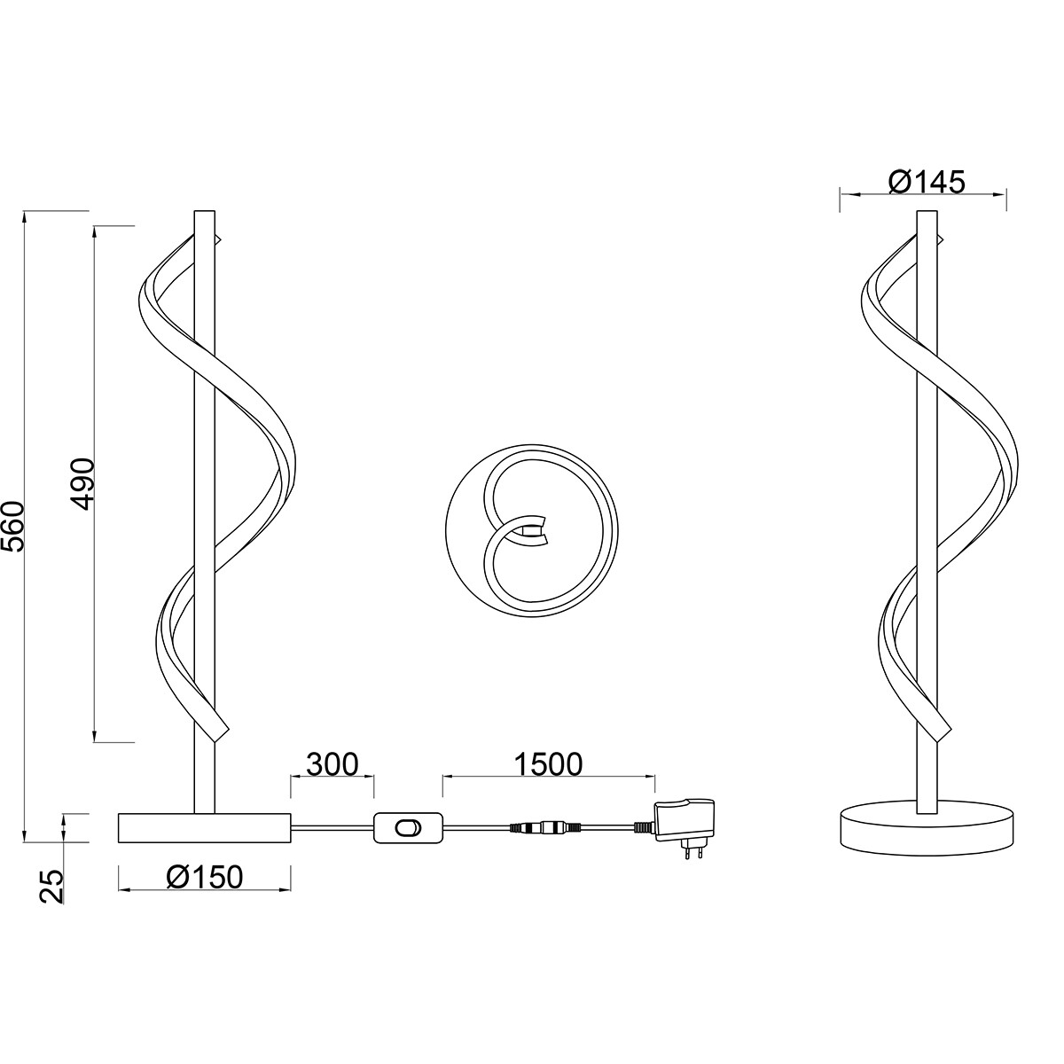 Lampe de Table LED - Trion Annabel - 8.5W - Blanc Naturel 4000K - Chrome Brillant - Métal