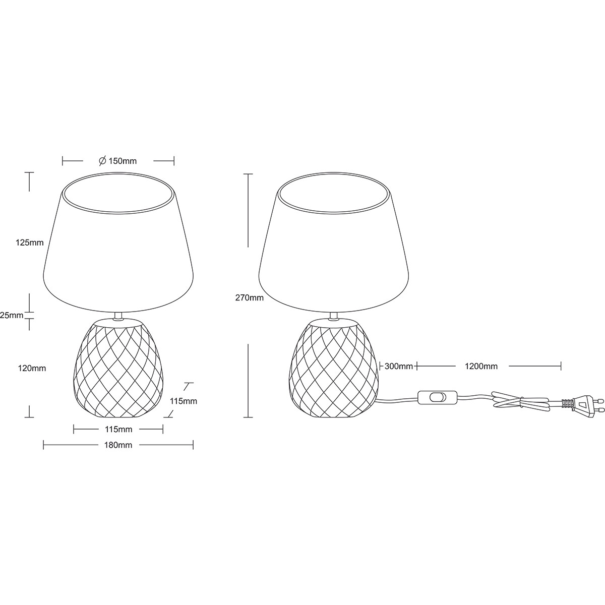 Lampe de table LED - Trion Aroniz - Douille E14 - Ronde - Verte - Céramique