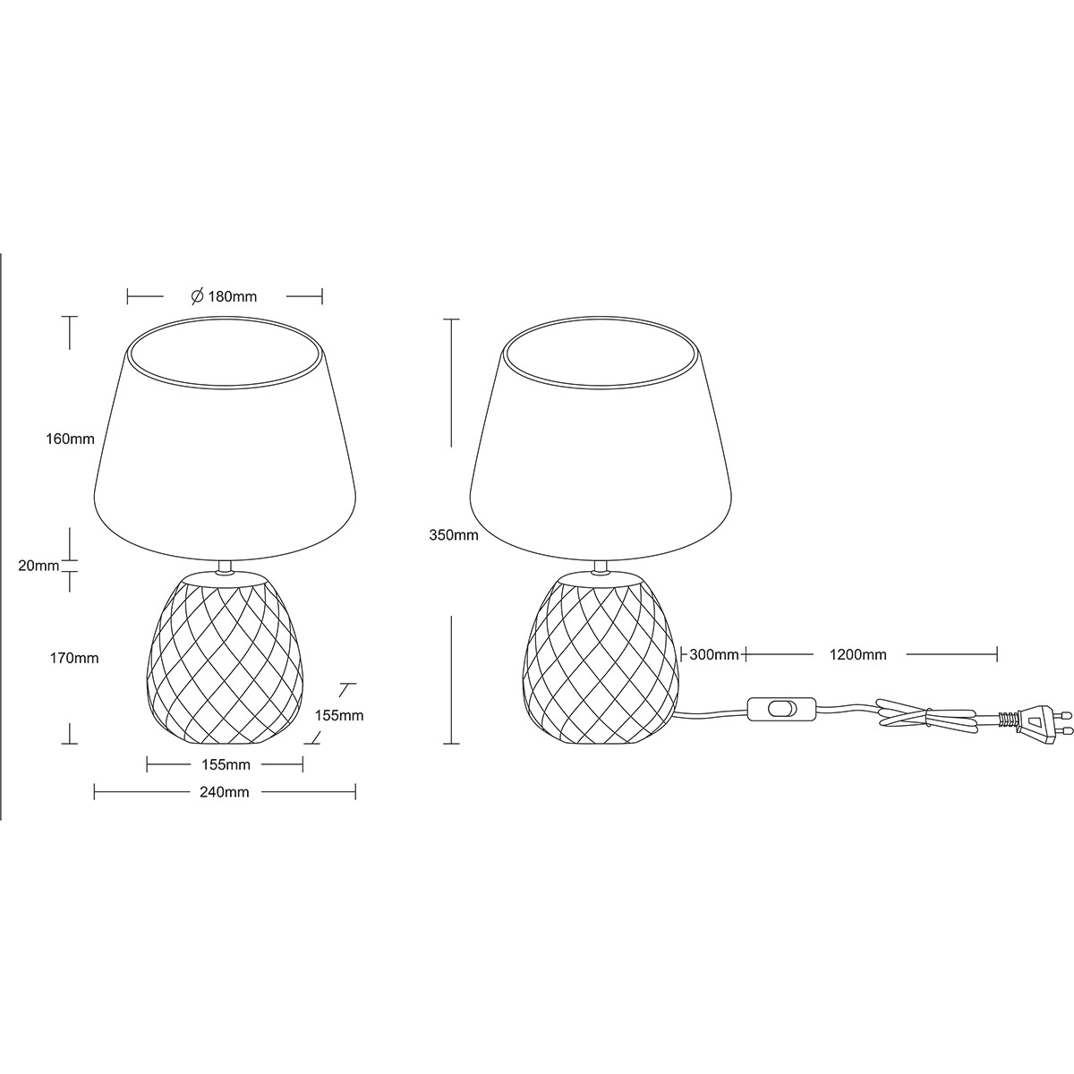 Lampe de table LED - Trion Aroniz - Douille E27 - Ronde - Rose - Céramique