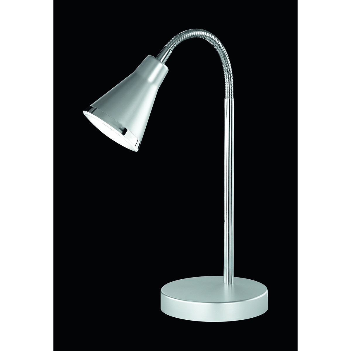 Lampe de bureau LED - Trion Arora - 3W - Blanc Chaud 3000K - Rond - Titane Brillant - Plastique