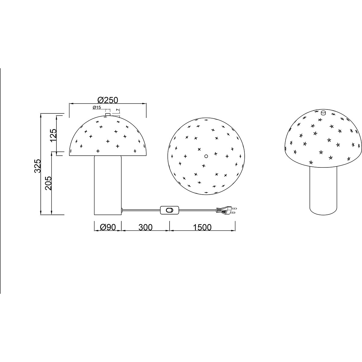 LED Lampe de Table - Trion Ates - Douille E14 - 1 point lumineux - Max 28W - Noir Mat - Métal