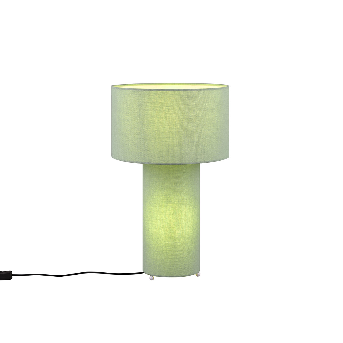 Lampe de table LED - Trion Balin - Douille E27 - Ronde - Verte - Textile