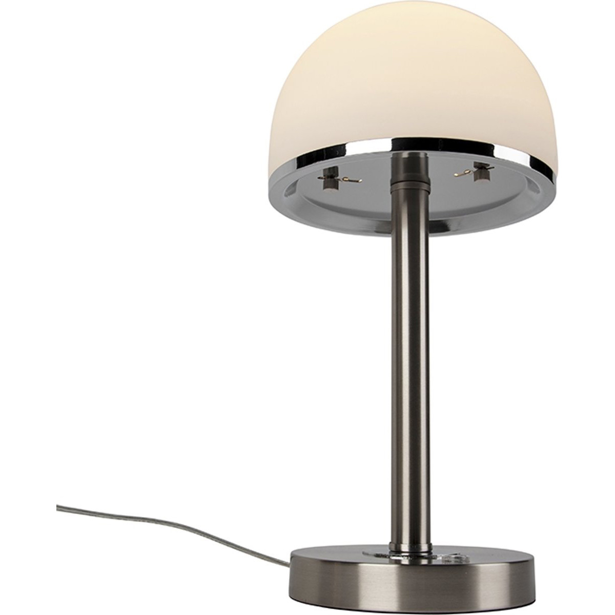 Lampe de Table LED - Trion Berl - 4W - Blanc Chaud 3000K - Dimmable - Rond - Mat Nickel - Aluminium