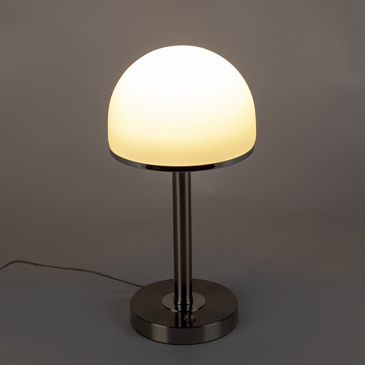 Lampe de Table LED - Trion Berl - 4W - Blanc Chaud 3000K - Dimmable - Rond - Mat Nickel - Aluminium