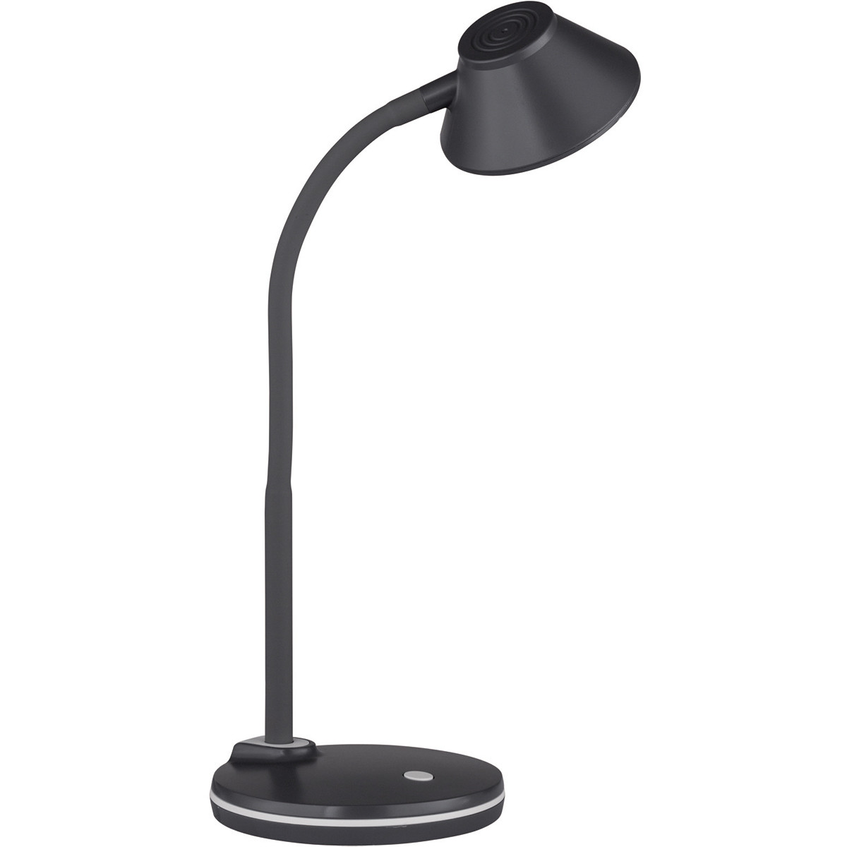 Lampe de bureau LED - Trion Berony - 3W - Blanc Chaud 3000K - Rond - Bras Flexible - Mat Titane - Plastique