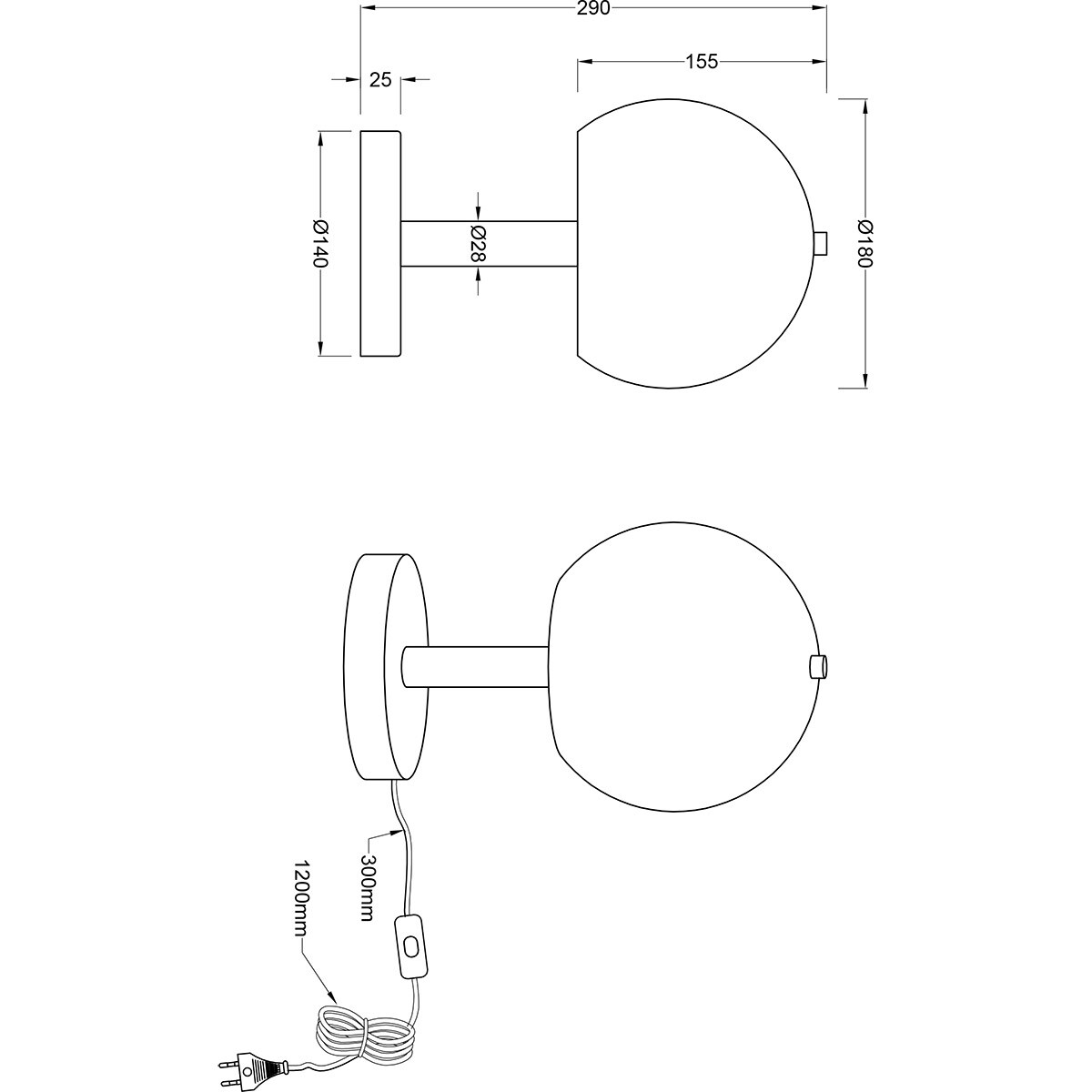 LED Lampe de Table - Trion Bliss - Douille E27 - Rond - Chrome - Métal