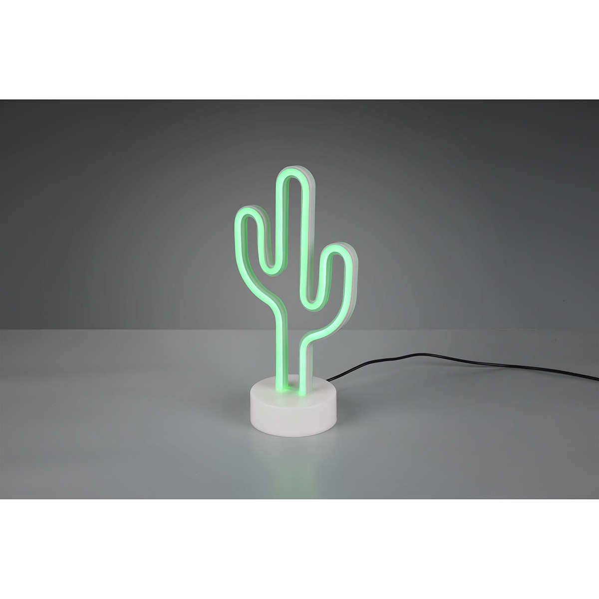 Lampe de Table LED - Trion Cactus - 1W - USB - Rond - Mat Blanc - Plastique